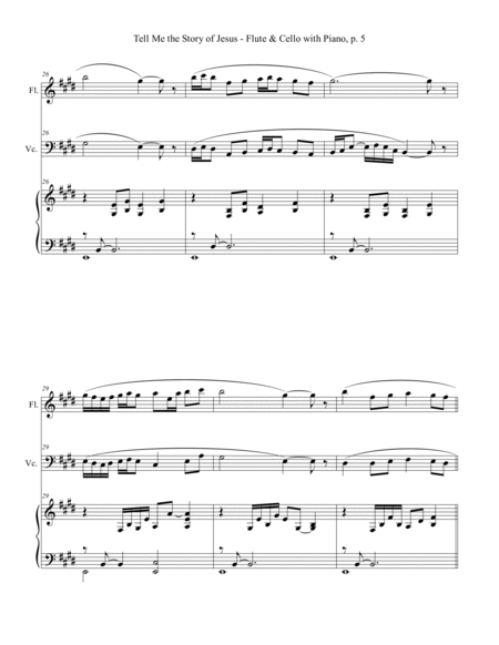 TELL ME THE STORY OF JESUS (for Flute, Cello and Piano - Score/Parts) image number null