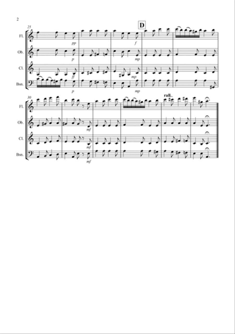 Sonatina by Beethoven for Wind Quartet Woodwind Quartet scores gallery preview page 2