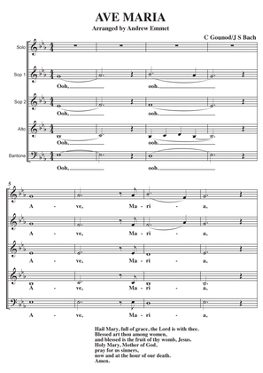 Ave Maria (Bach/Gounod) A Cappella SSAB