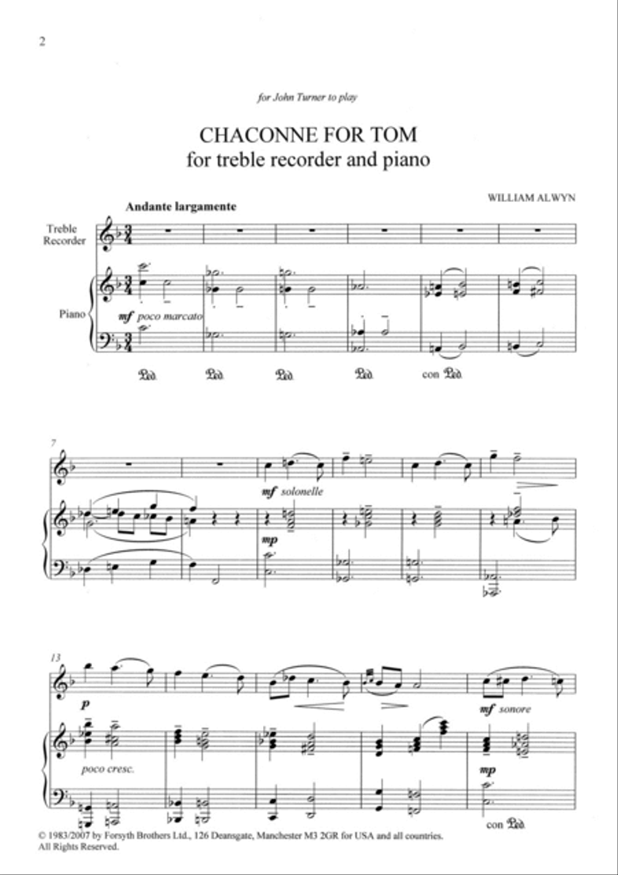 Chaconne for Tom Recorder scores gallery preview page 3