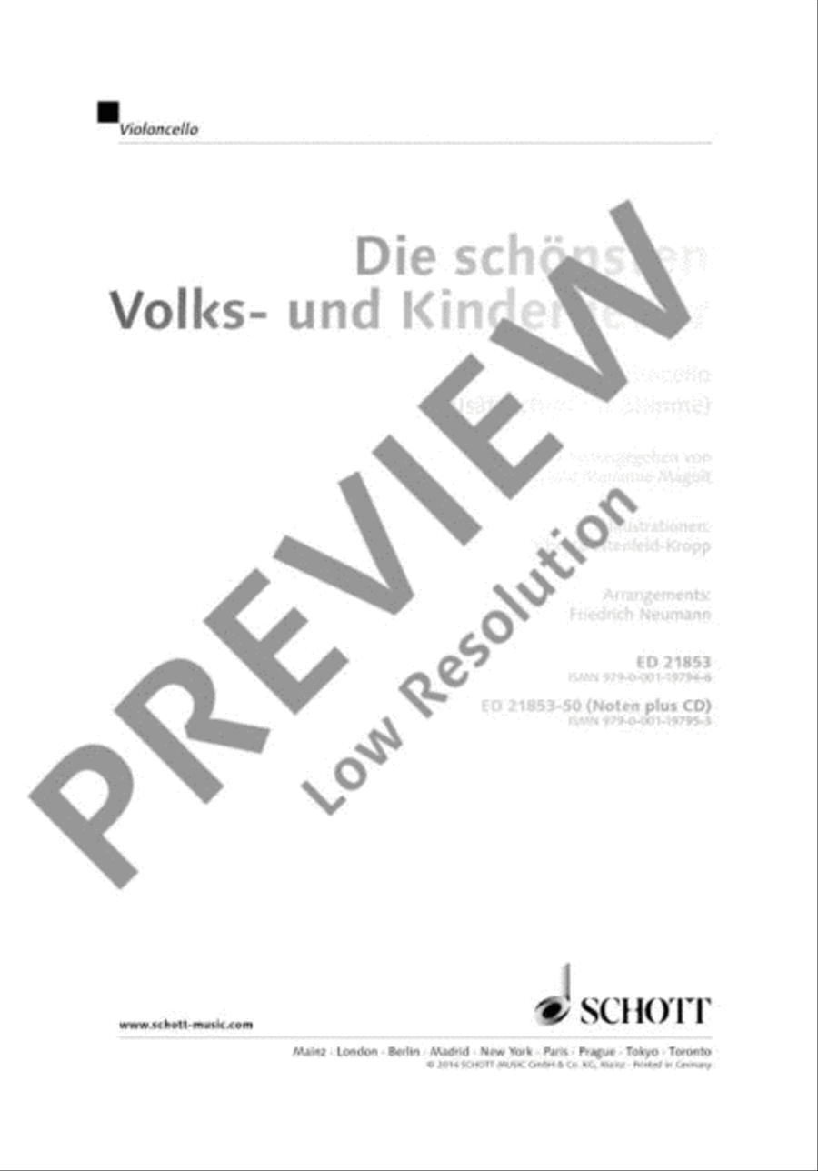 Die schönsten Volks- und Kinderlieder Cello scores gallery preview page 2