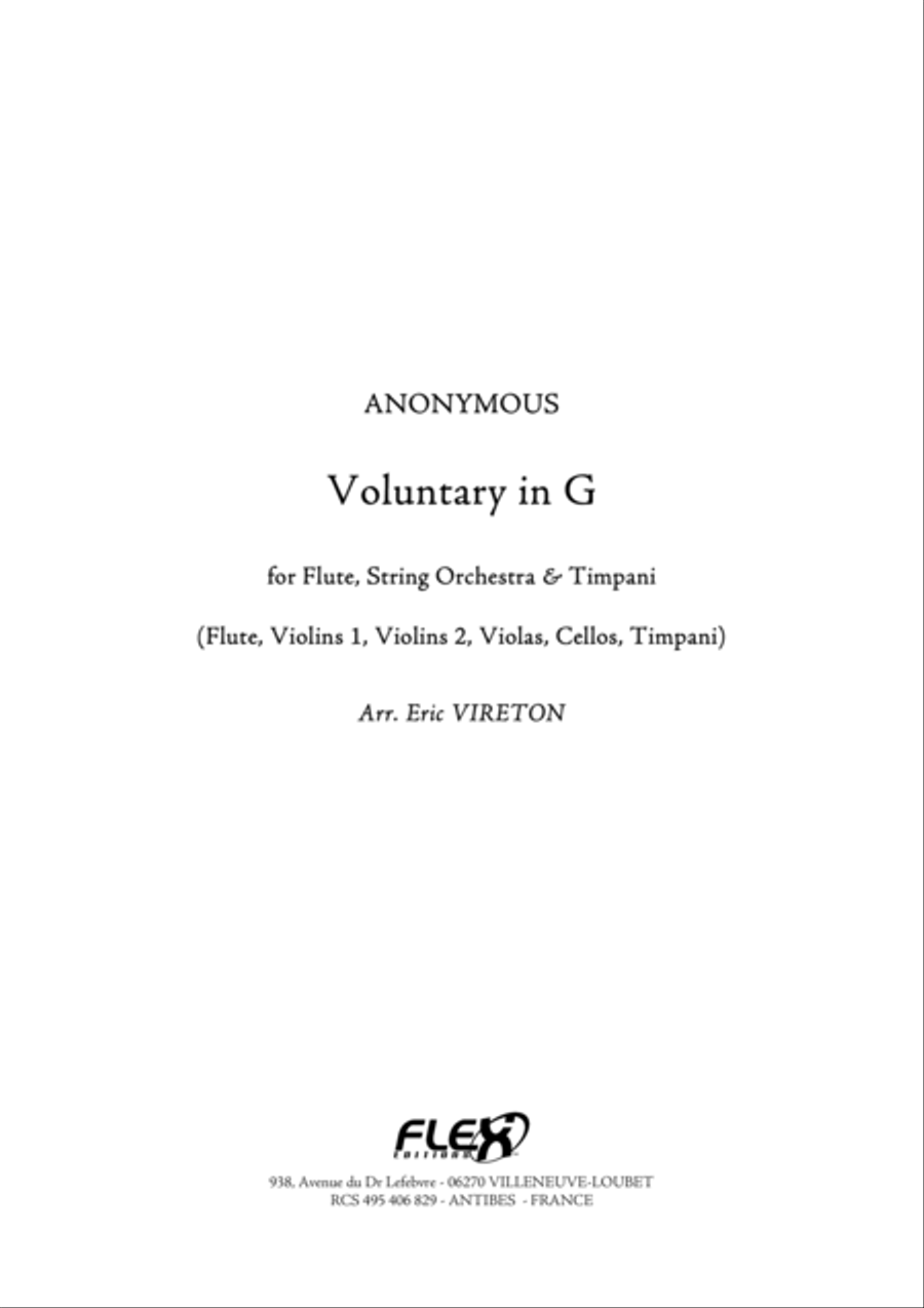 Volontary in G String Orchestra scores gallery preview page 1