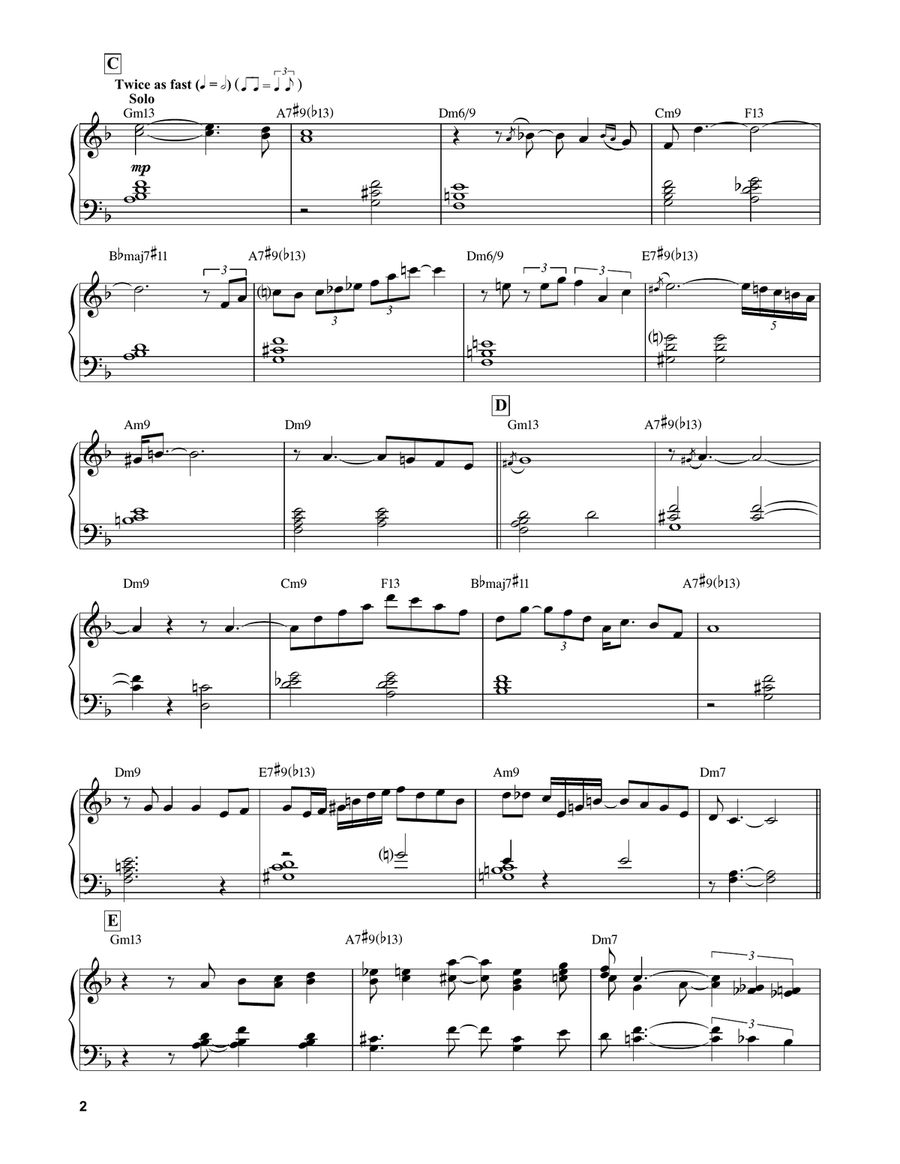 Blue In Green Blue In Green Piano Solo scores gallery preview page 2