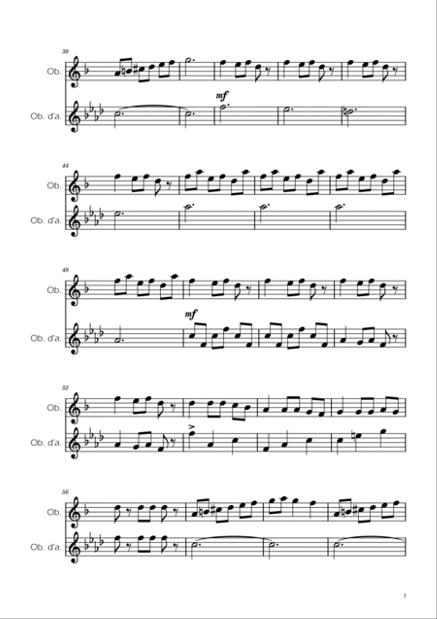 Carol of the Bells - Oboe Duet Woodwind Duet scores gallery preview page 3