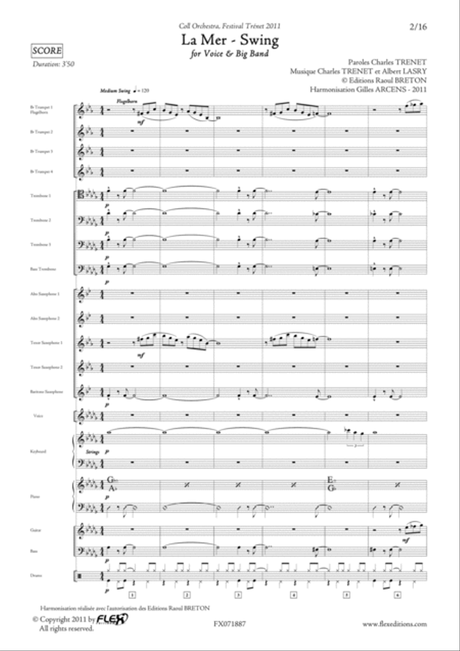 La Mer - The Sea - Swing Big Band scores gallery preview page 3