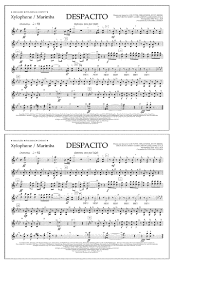 Despacito (arr. Tom Wallace) - Xylophone/Marimba