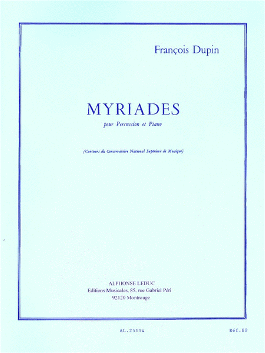 Myriades (drum And Piano) Piano Accompaniment scores gallery preview page 1