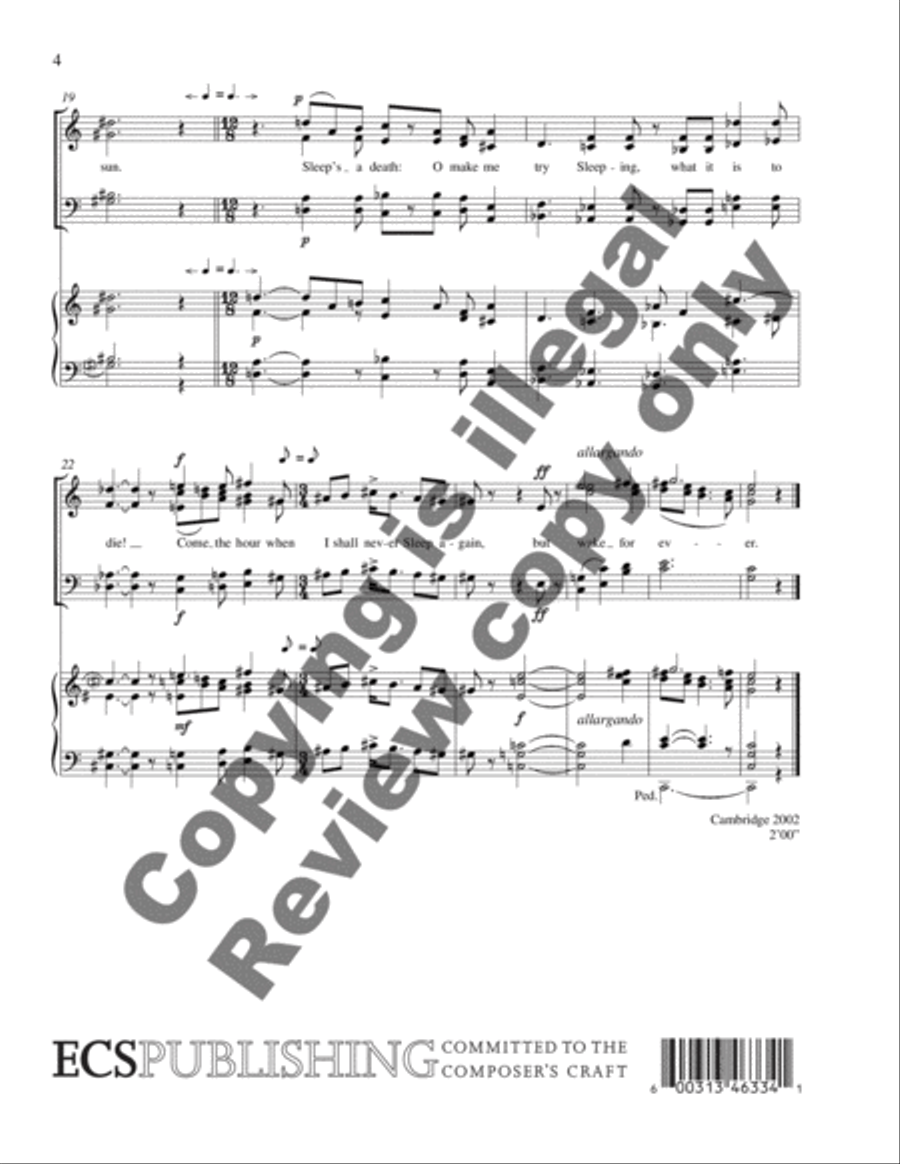 But Wake For Ever! 4-Part scores gallery preview page 4