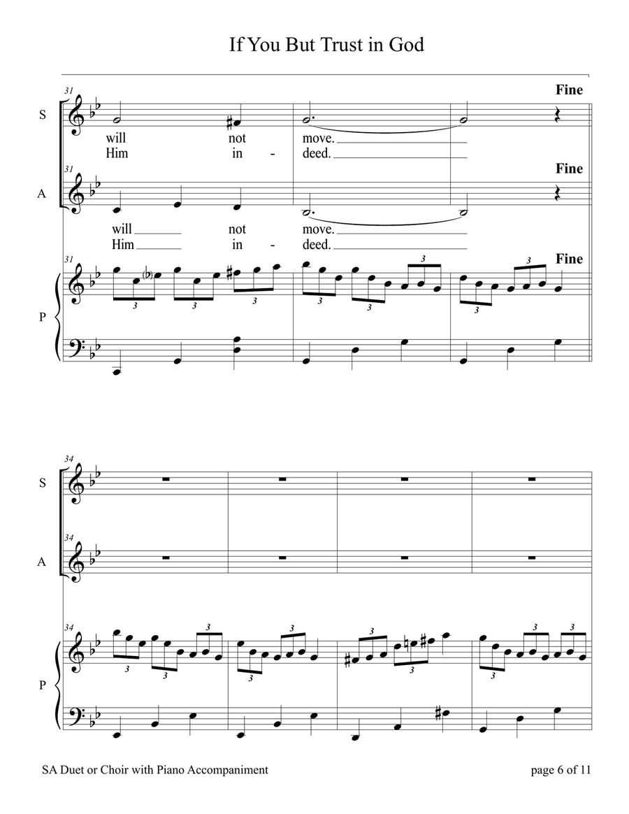 If You But Trust in God to Guide You (for SA Choir with Piano accompaniment) SA scores gallery preview page 6
