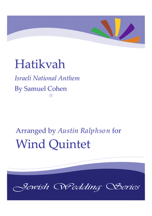 Book cover for Hatikvah הַתִּקְוָה, الأمل (Israeli National Anthem) - wind quintet