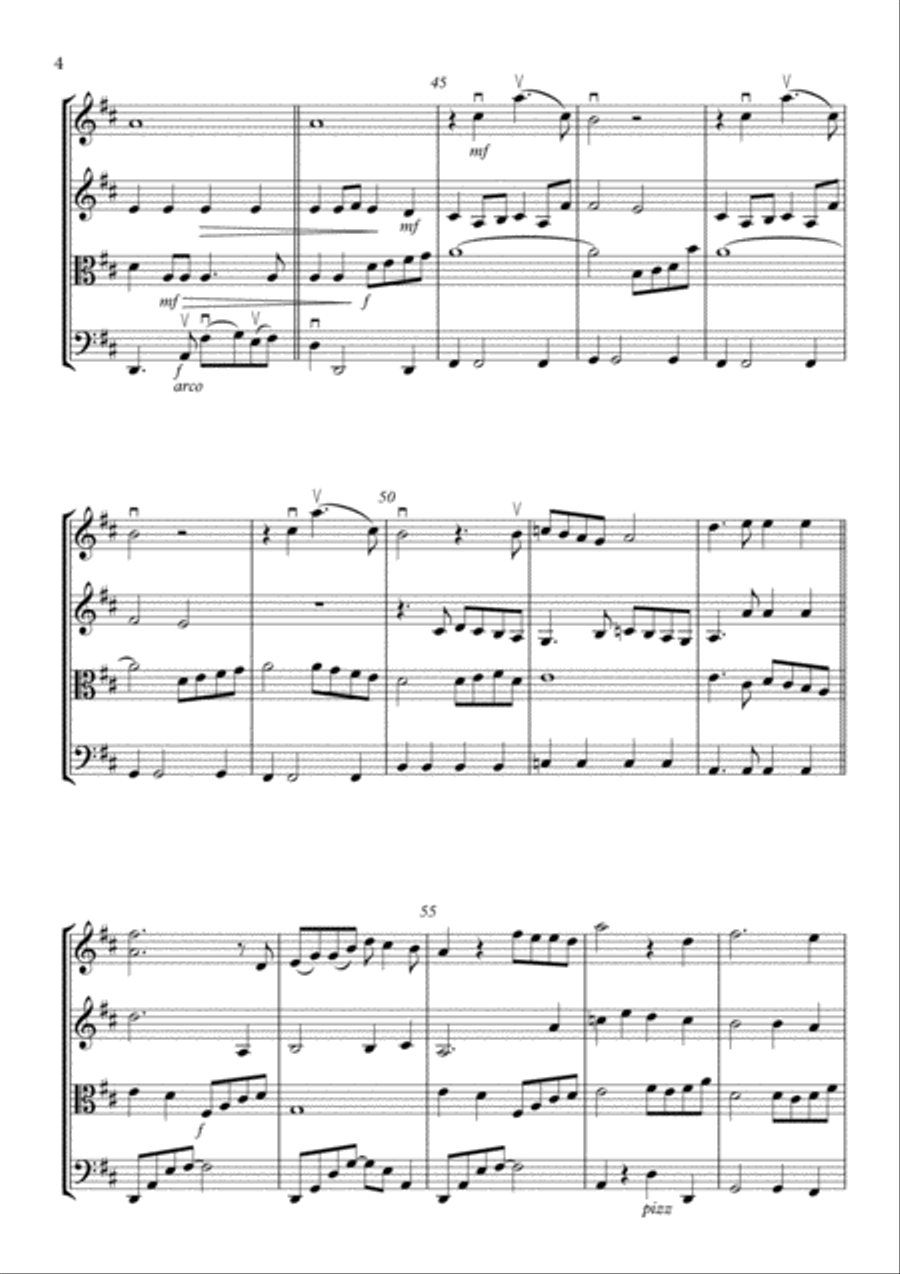 Beauty And The Beast String Quartet scores gallery preview page 6