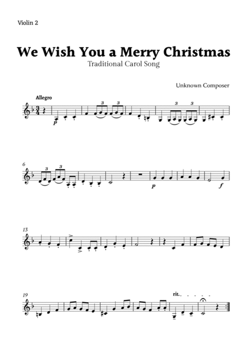 We Wish you a Merry Christmas for String Quartet with Chords image number null