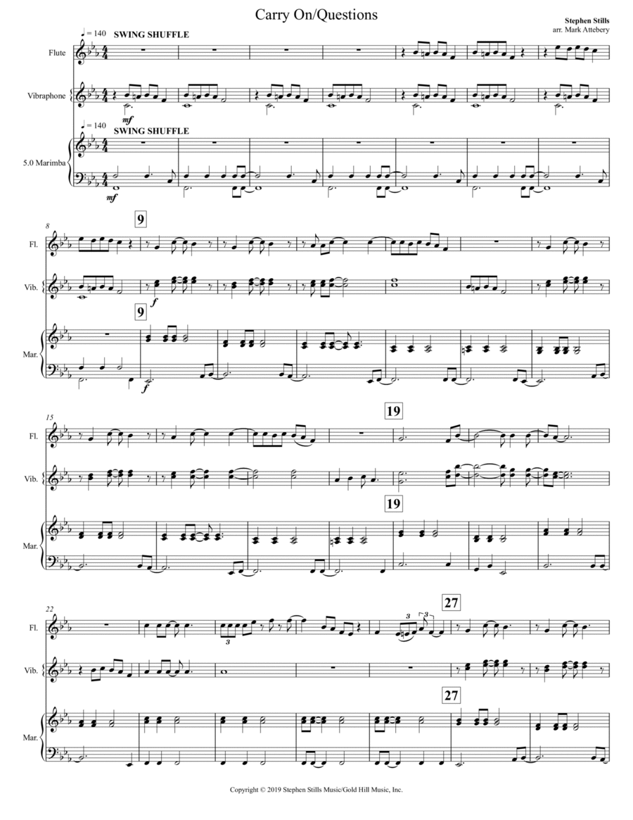 Carry On/questions Small Ensemble scores gallery preview page 1