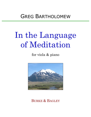 Book cover for In the Language of Meditation for viola & piano