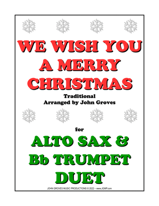Book cover for We Wish You A Merry Christmas - Alto Sax & Trumpet Duet