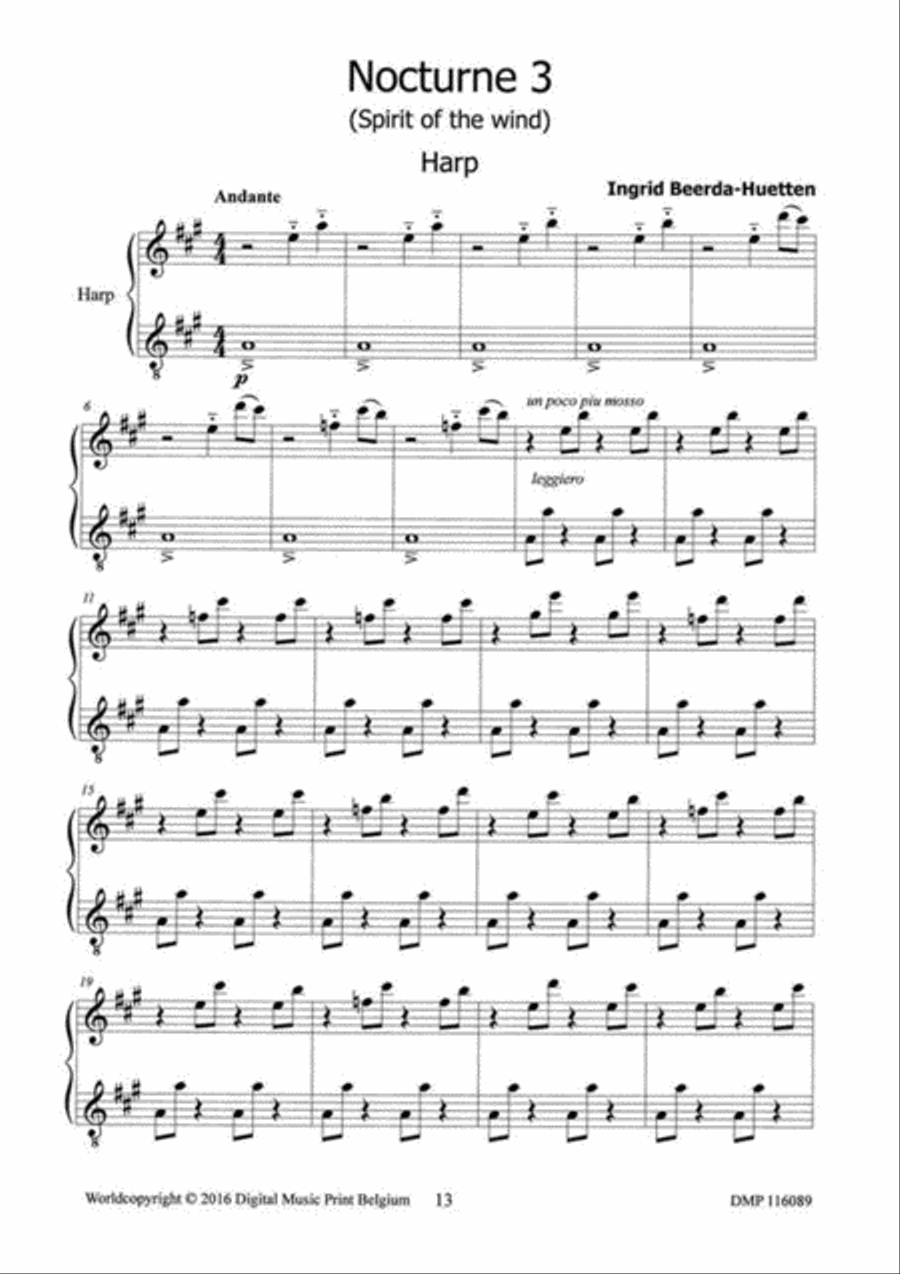4 Nocturnes 4 Nocturnes Harp scores gallery preview page 4