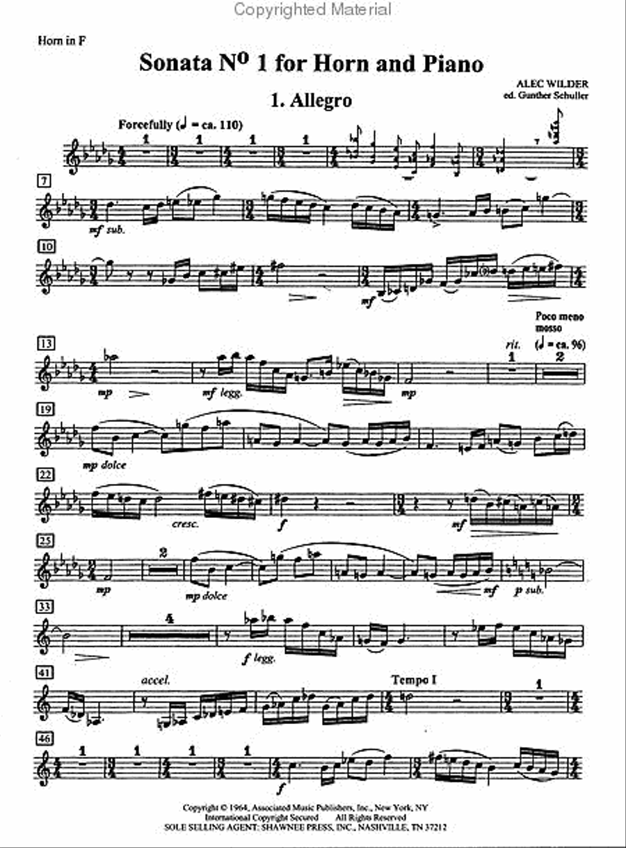 Sonata No. 1 for Horn and Piano Horn scores gallery preview page 4