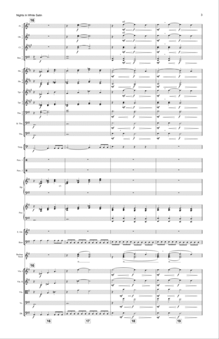 Nights In White Satin Full Orchestra scores gallery preview page 3