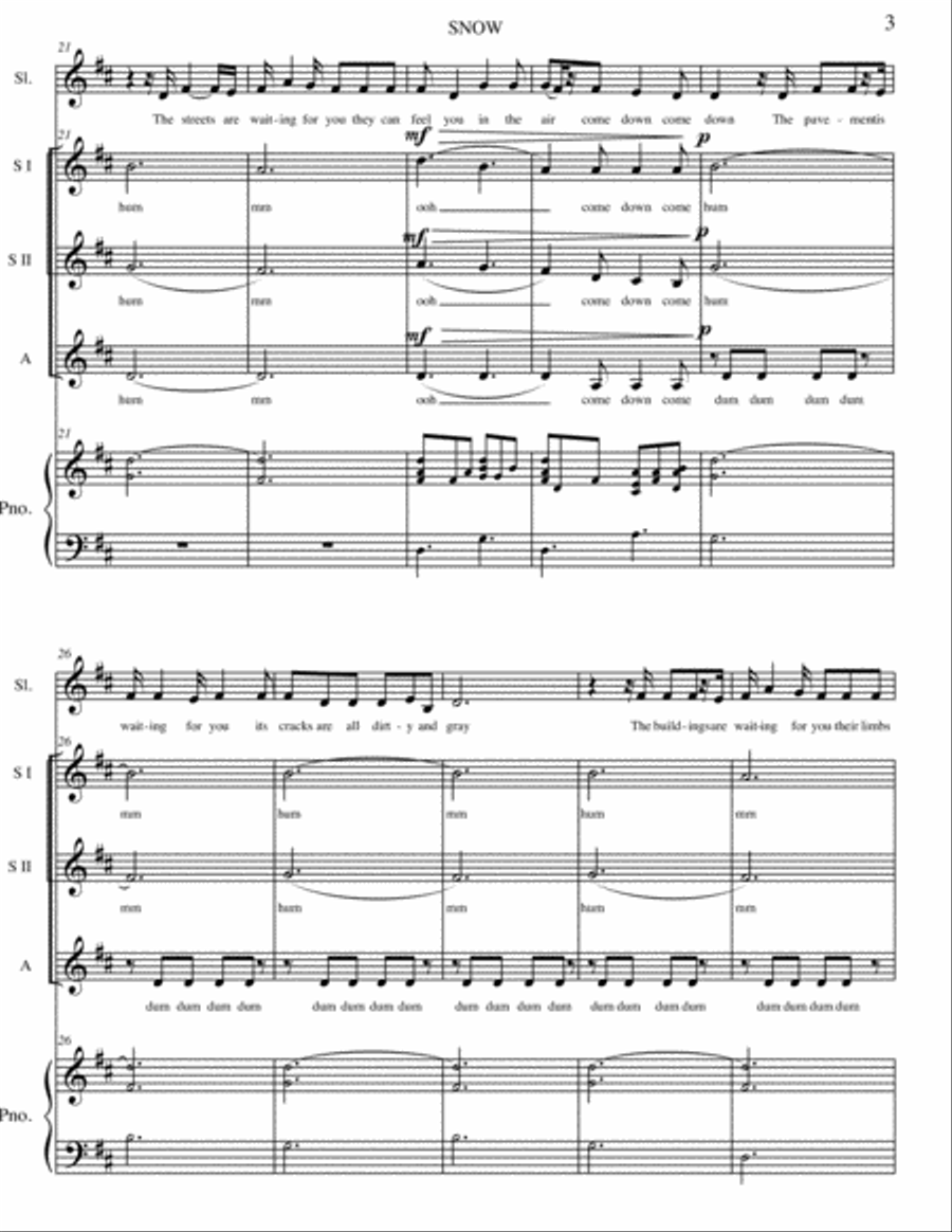 Snow (come down) SSA scores gallery preview page 5