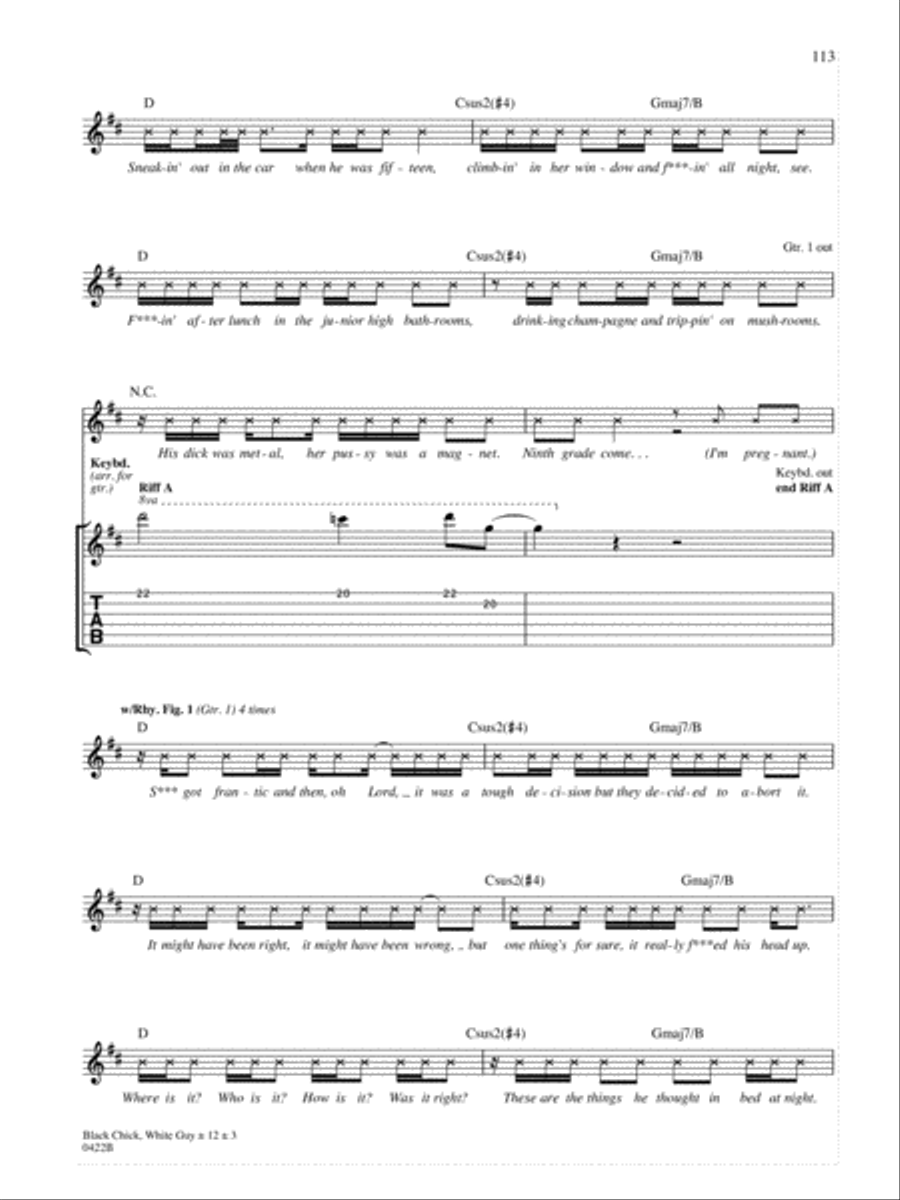 Black Chick, White Guy Black Chick, White Guy Guitar Tablature scores gallery preview page 3