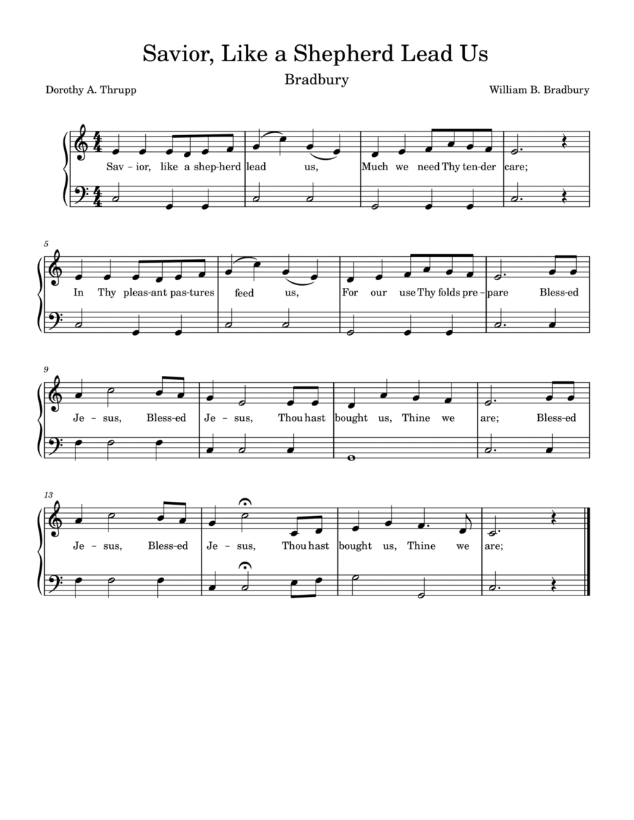 Savior, Like a Shepherd Lead Us Easy Piano scores gallery preview page 1