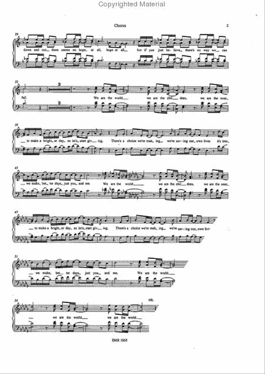 We Are The World We Are The World 4-Part scores gallery preview page 6