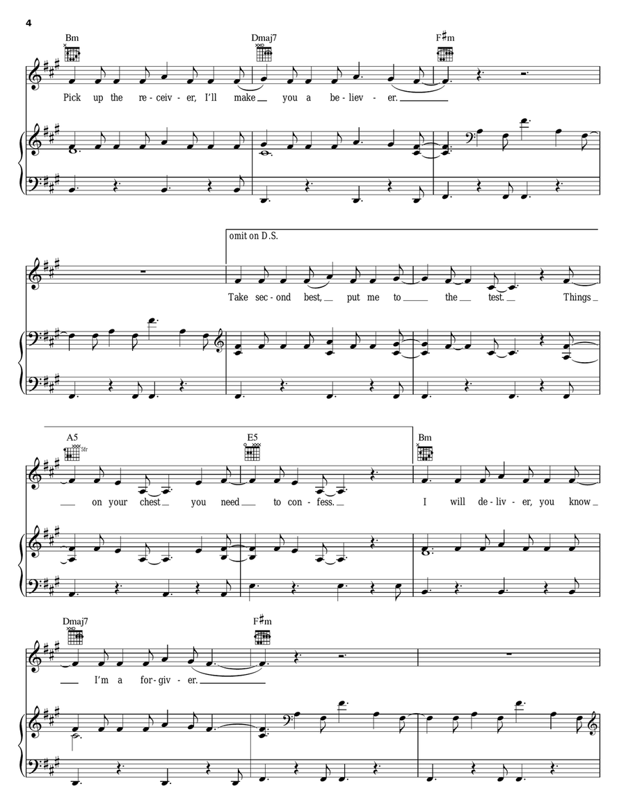 Personal Jesus Piano, Vocal, Guitar scores gallery preview page 4