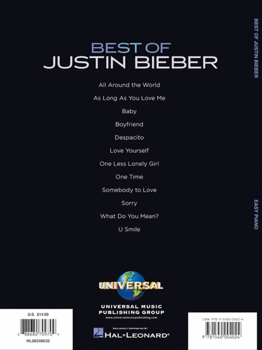 Best of Justin Bieber Easy Piano scores gallery preview page 6