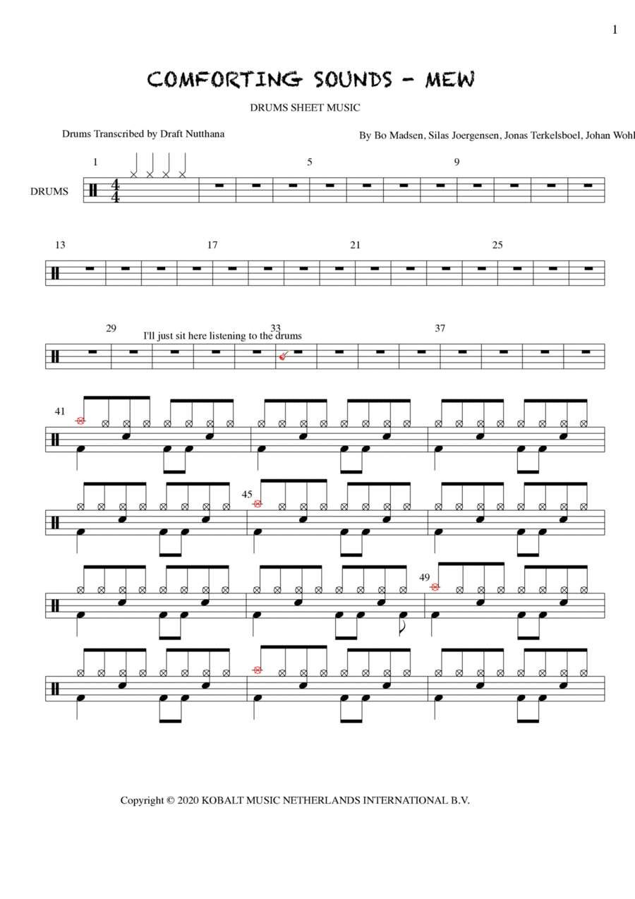 Comforting Sounds Comforting Sounds Drum Set scores gallery preview page 1