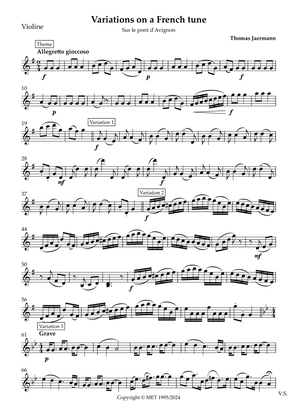 Variations on a French tune for violin and piano (violin part)