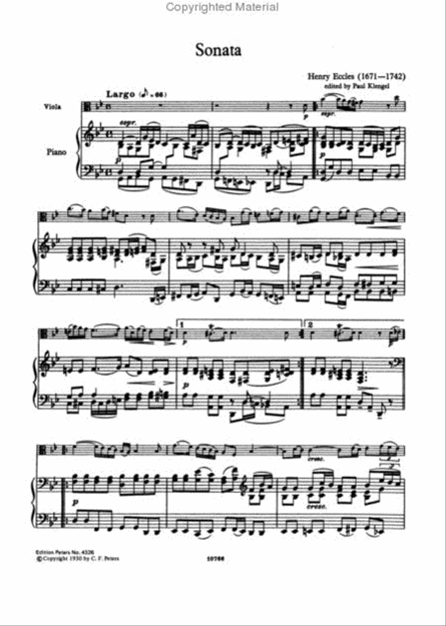 Sonata in G Minor - Viola and Piano Piano Accompaniment scores gallery preview page 2
