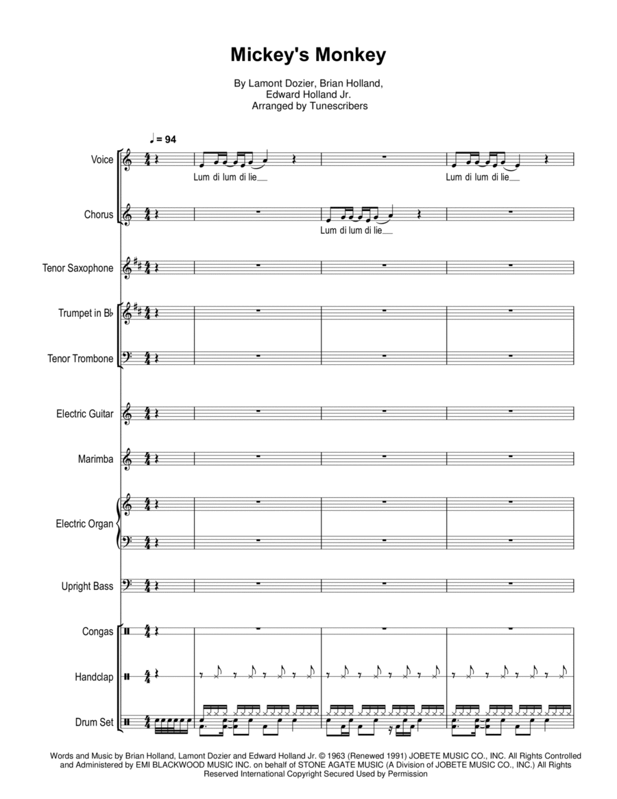 Mickey's Monkey Mickey's Monkey Large Ensemble scores gallery preview page 1