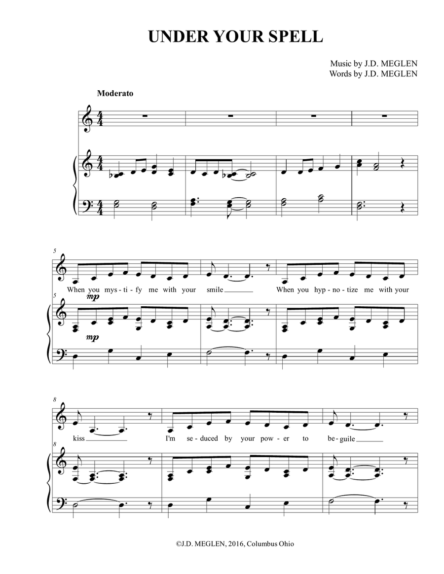 UNDER YOUR SPELL Piano, Vocal scores gallery preview page 1