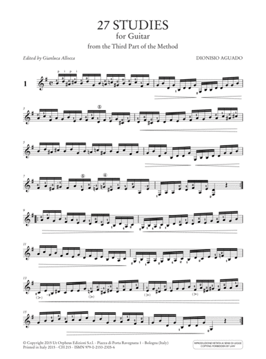 27 Studies for Guitar (from the Third Part of the Method). Foreword by Angelo Gilardino
