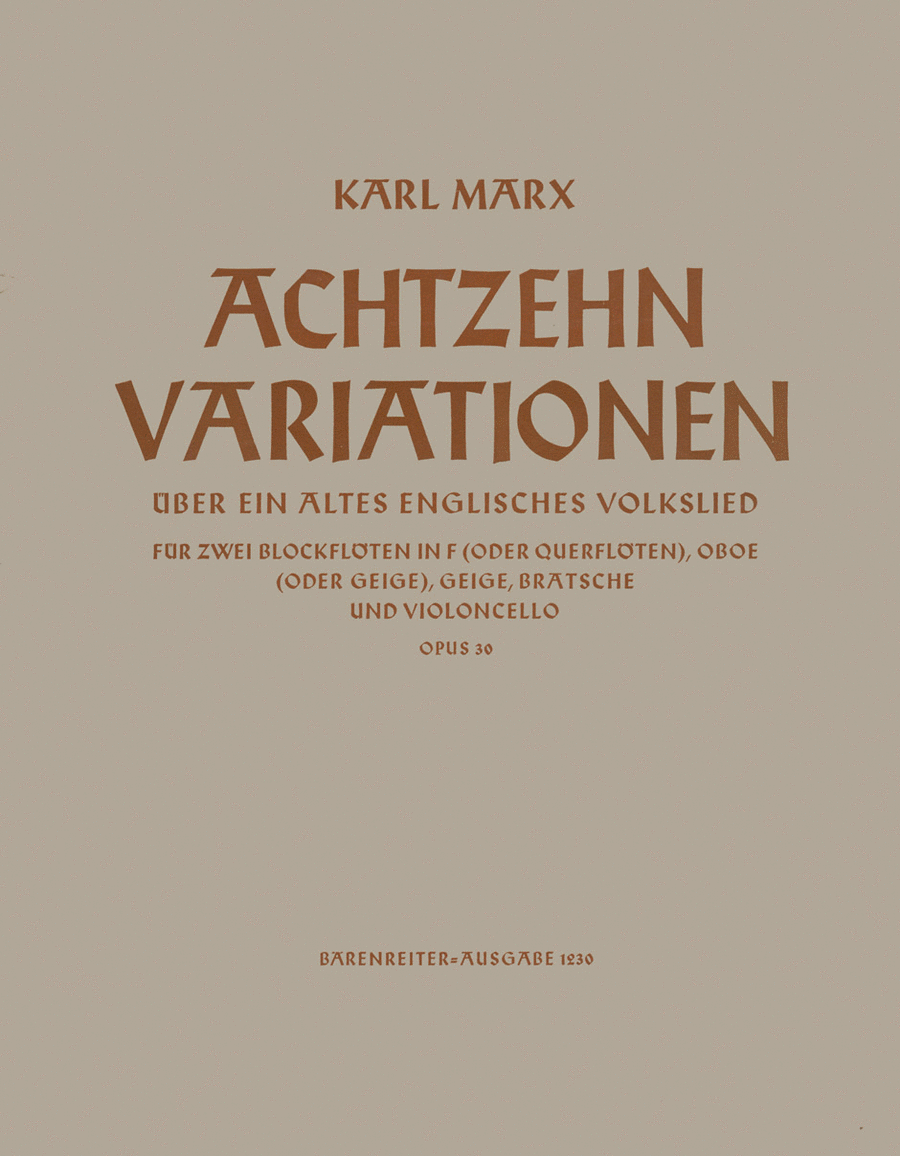 18 Variationen ueber ein englisches Volkslied (O the cuckoo is a pretty bird) op. 30