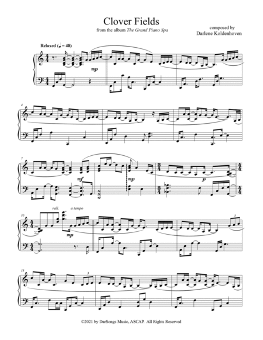Clover Fields Clover Fields Piano Solo scores gallery preview page 2