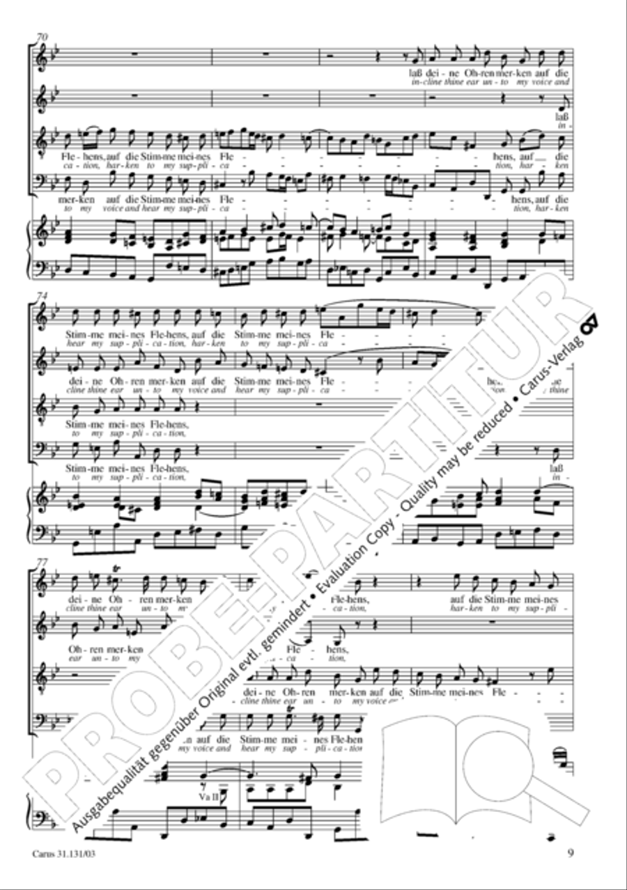 Form the deep, Lord, cried I, Lord, to Thee (Aus der Tiefe rufe ich, Herr, zu dir) 4-Part scores gallery preview page 10