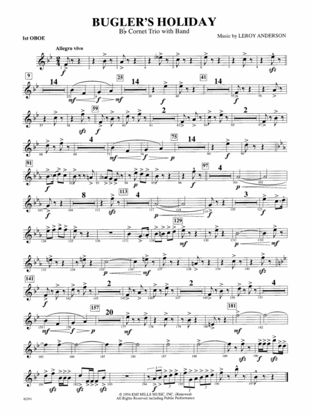 Bugler's Holiday (with Cornet Trio): Oboe