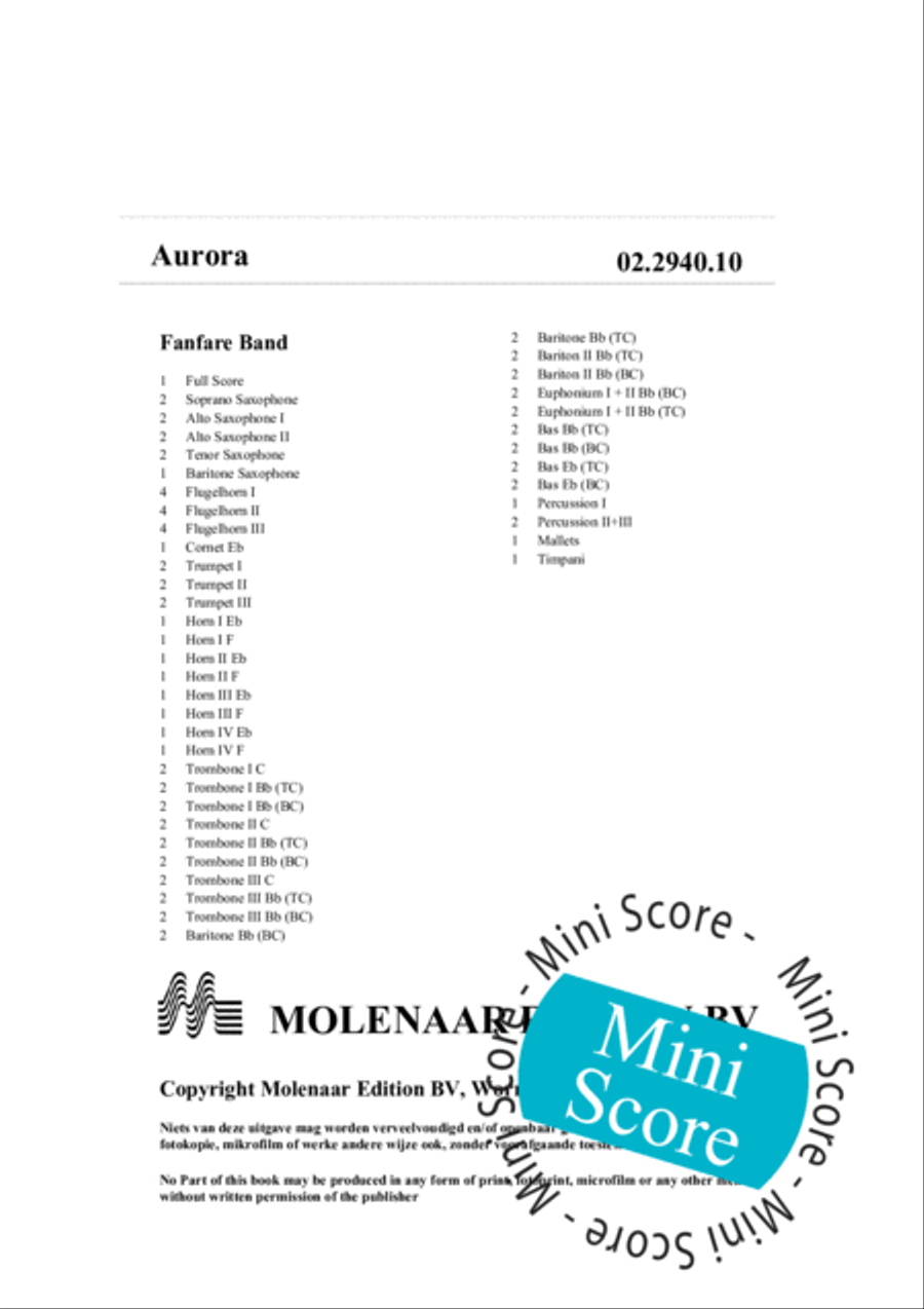 Aurora Fanfare Band scores gallery preview page 4