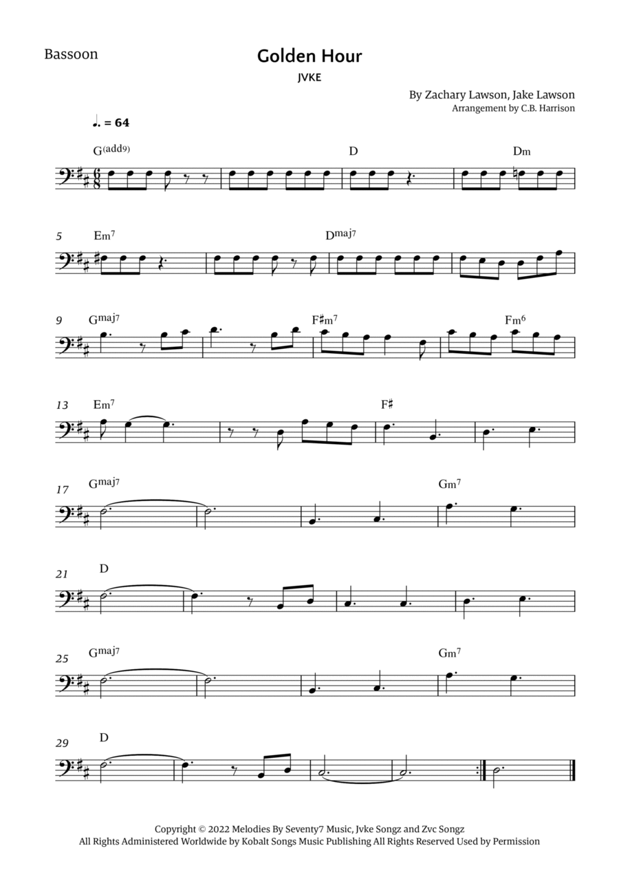 Golden Hour Golden Hour Bassoon Solo scores gallery preview page 1