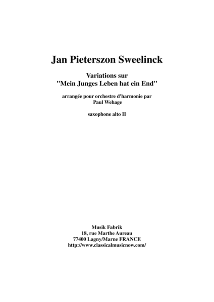 Jan Pieterszoon Sweelinck/Paul Wehage - Variations on "Mein Juges Leben hat ein ende- arranged for