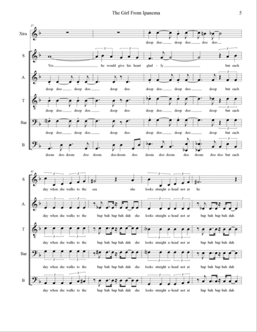 The Girl From Ipanema (garôta De Ipanema) Divisi scores gallery preview page 5