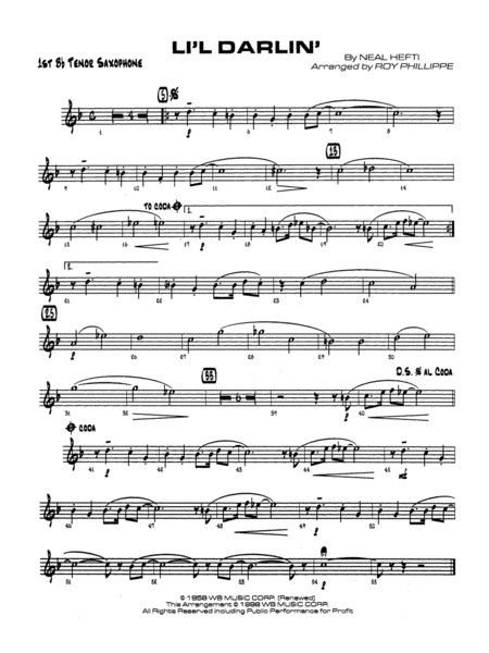 Li'l Darlin': B-flat Tenor Saxophone