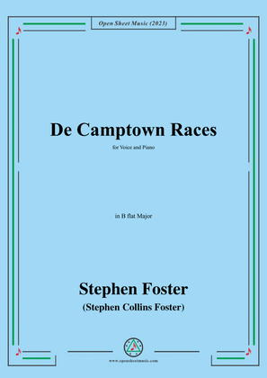 Book cover for S. Foster-De Camptown Races,in B flat Major
