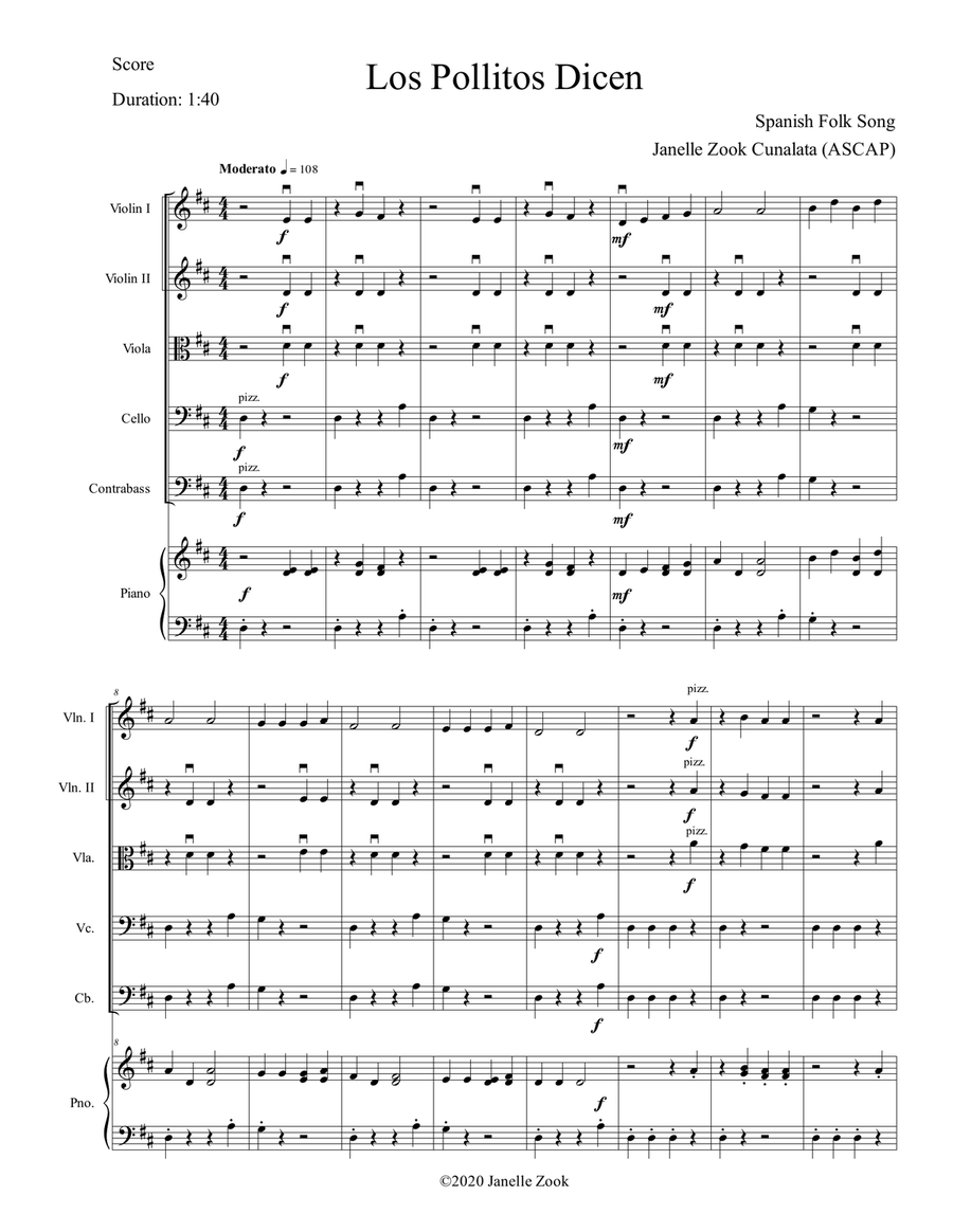Los Pollitos Dicen (String Orchestra) String Orchestra scores gallery preview page 4
