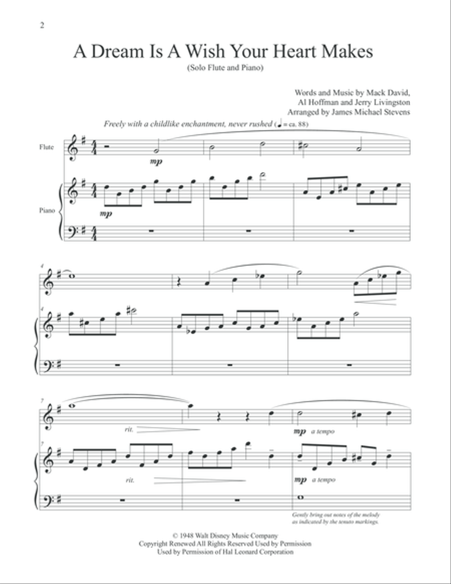 A Dream Is A Wish Your Heart Makes Flute Solo scores gallery preview page 2