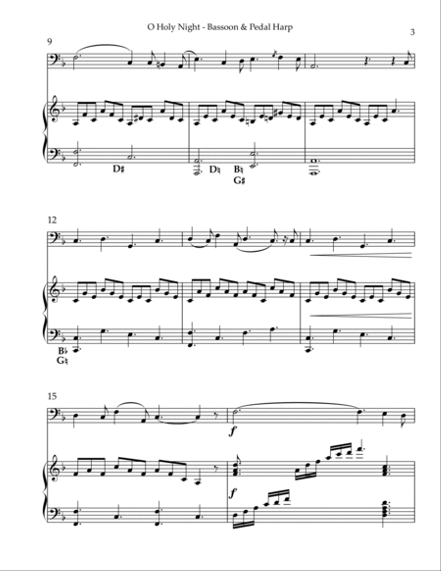 O Holy Night, Duet for Bassoon & Pedal Harp