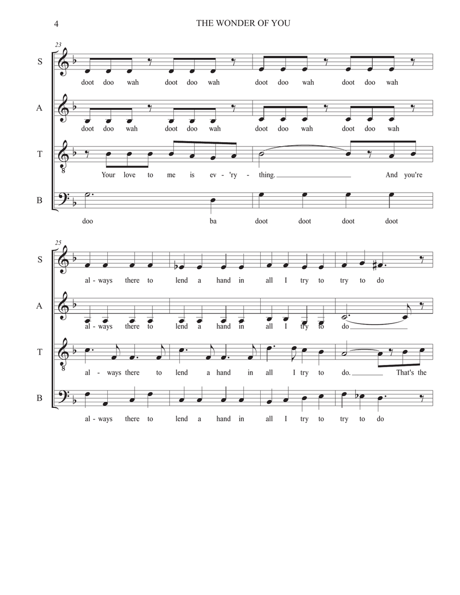 The Wonder Of You 4-Part scores gallery preview page 4