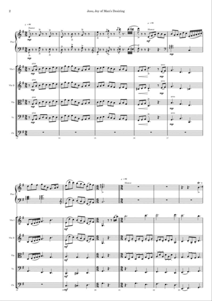 Jesu, Joy of Man's Desiring (Piano & Strings) String Orchestra scores gallery preview page 3