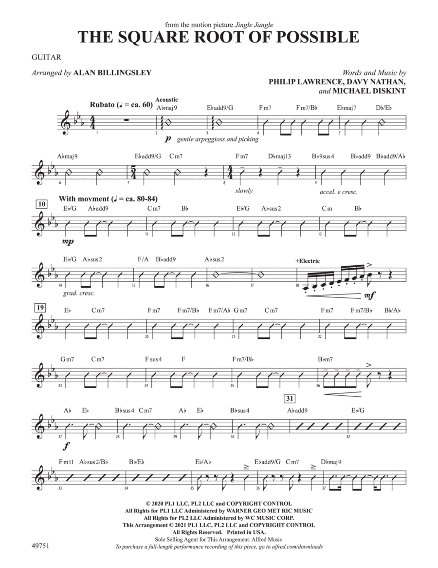The Square Root of Possible: Guitar Guitar scores gallery preview page 1
